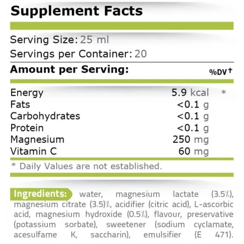 PURE NUTRITION - MAGNESIUM LIQUID WITH VITAMIN C - 25 ml Ampule - 1